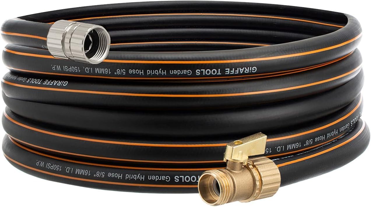 Giraffe Tools Hybrid Garden Hose 35ft x 5/8in for Easy Watering