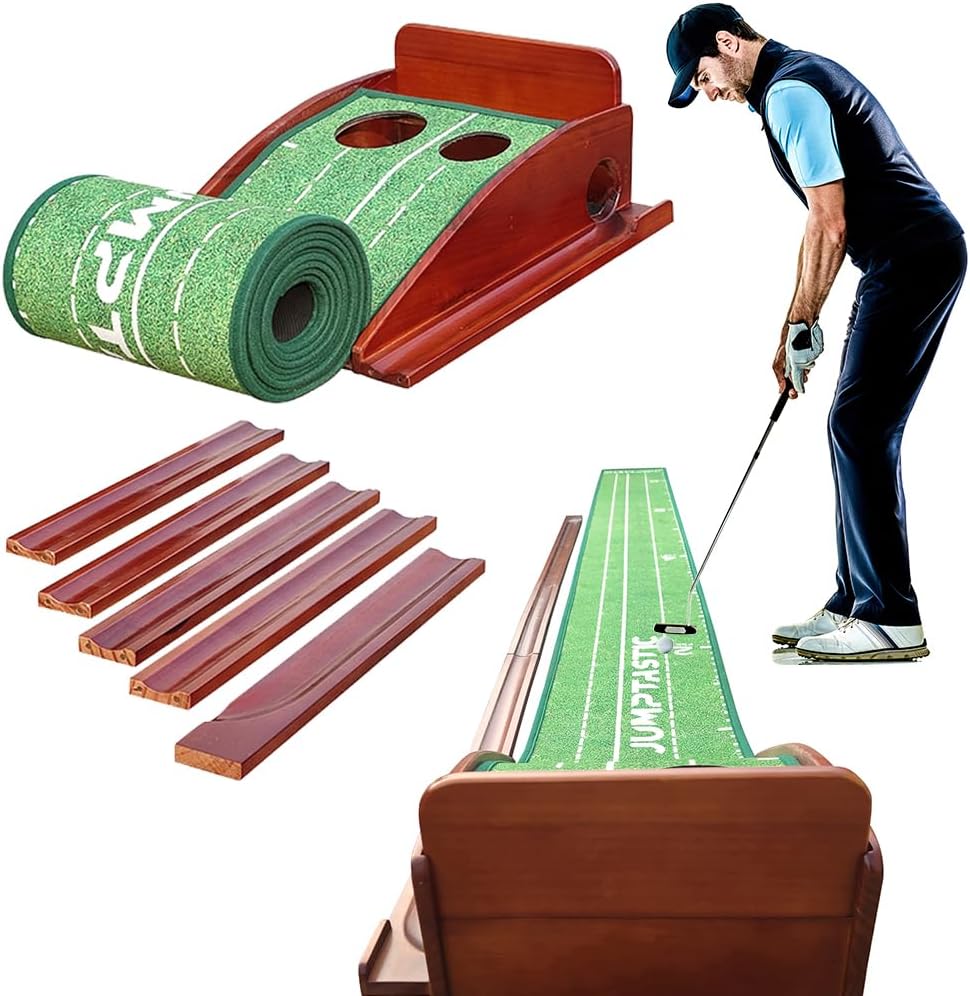 Velvet Putting Mat with No-Jam Ball Return