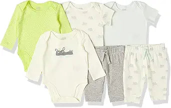 Unisex Babies' Cotton Layette Outfit Sets, Pack of 6 for Comfort