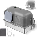 Stainless Steel Litter Box for Cats - 65L Extra-Large Enclosed