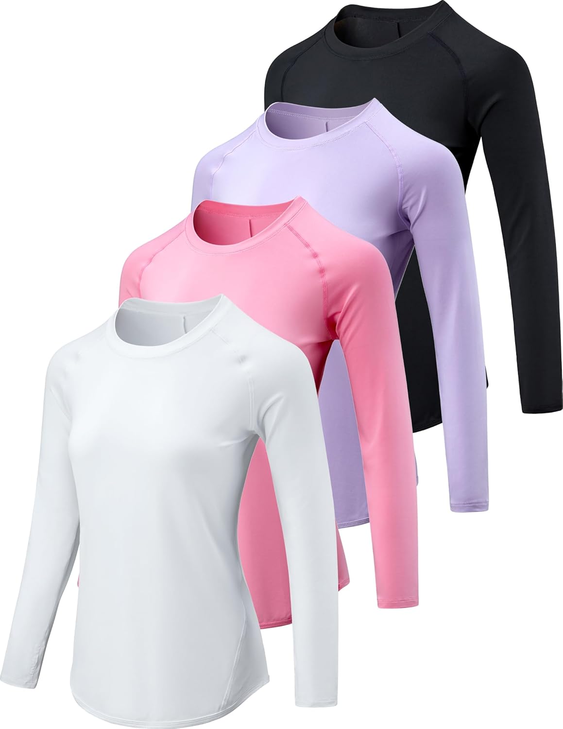 Womens Long Sleeve Athletic Tops with Thumb Holes for Comfort