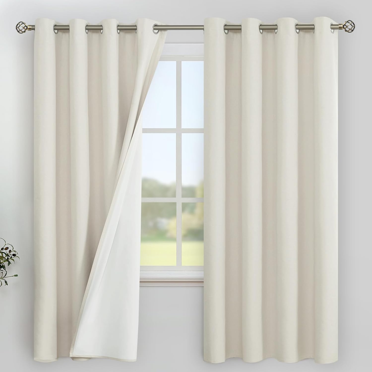 YoungsTex Linen Blackout Curtains for Bedroom and Living Room