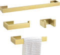 Gold Towel Bar Set 4 Pieces Bathroom Hardware Set - Brushed Gold