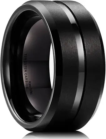 Classic Tungsten Carbide Wedding Band Ring for Men - 10mm Comfort Fit