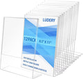 8.5x11 in Acrylic Sign Slant Back Holder 12-pack - Self-Standing