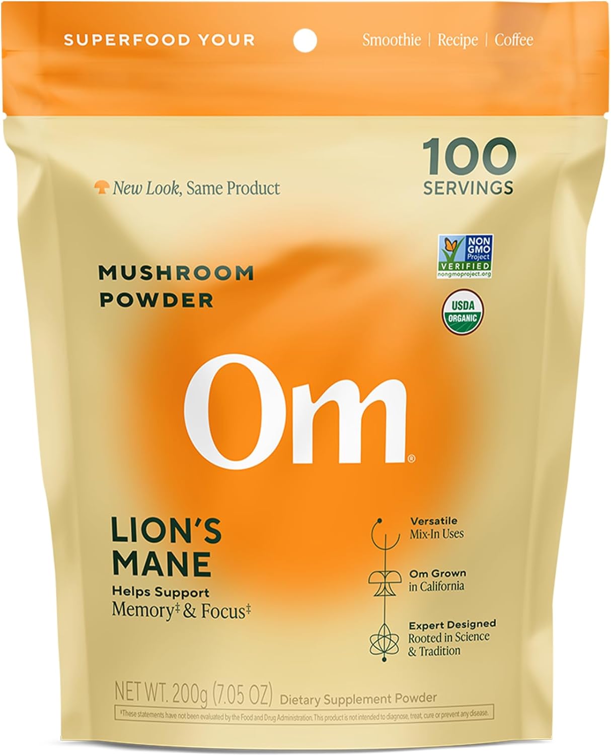 Organic Lions Mane Mushroom Powder for Memory and Focus Support