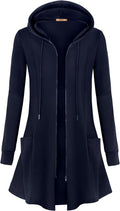 Miusey Womens Zip Up Long Hoodie Jacket Lightweight Tunic (Style 17MM)