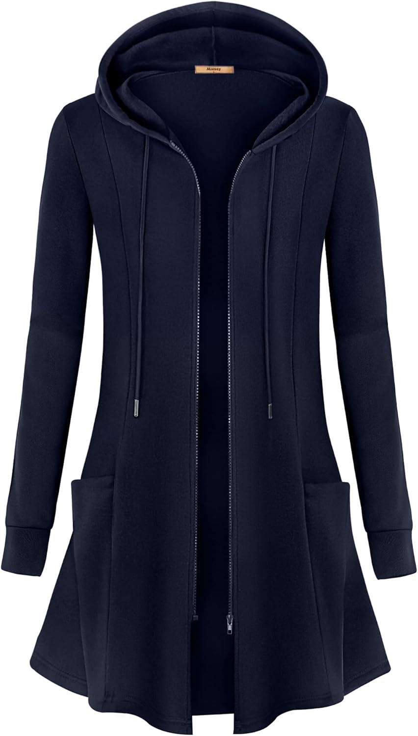 Miusey Womens Zip Up Long Hoodie Jacket for Stylish Warmth