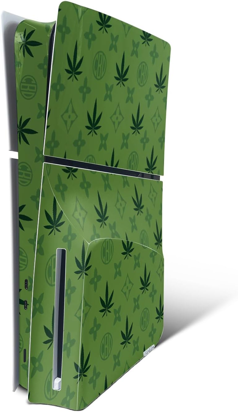 Protective CBD Green Skin for PS5 Slim Disk - Made in USA