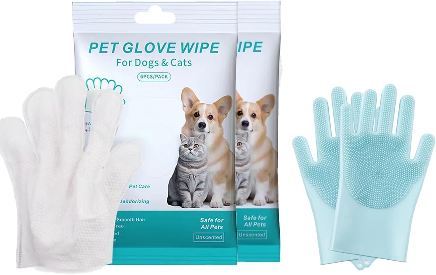 SkipFrog Grooming Glove Wipes - Clean, Deodorize & Nourish!