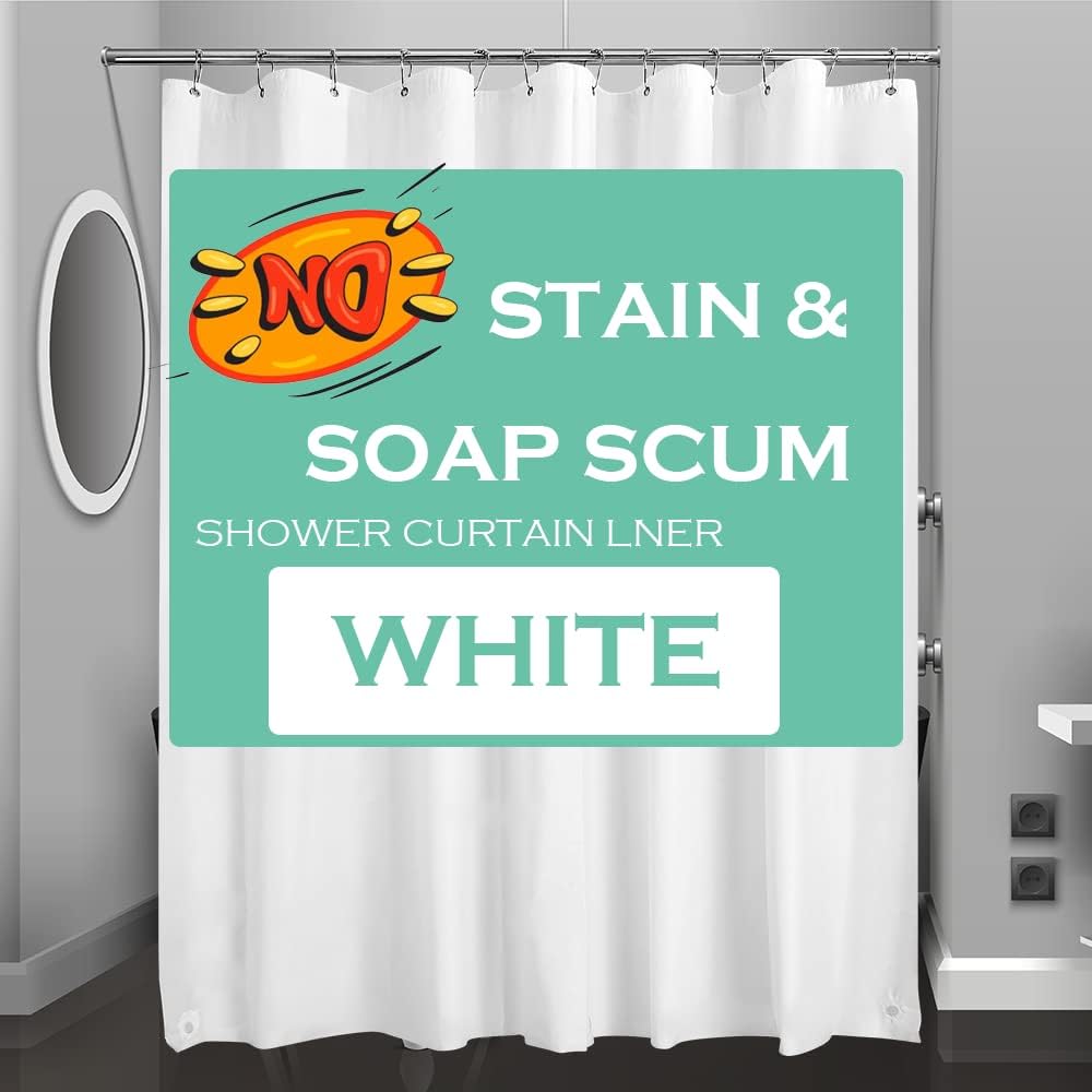 Water Repellent Shower Liner w/ Rustproof Grommets