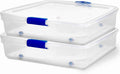 Under Bed Storage 2-Pack Clear Plastic Bins - Stackable 56 Quart