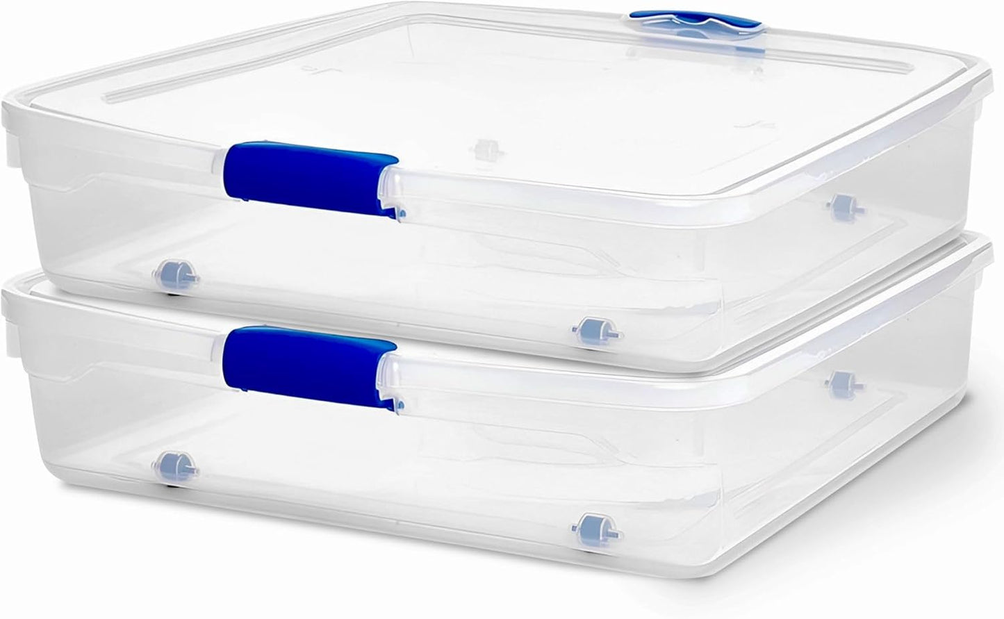 HOMZ Under Bed Storage Bins - 56 Quart Clear Plastic Containers