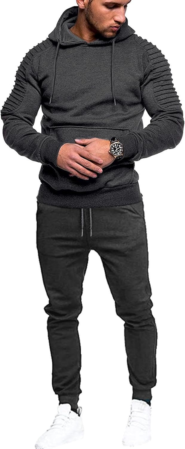 Men's Tracksuit 2 Piece Hoodie Sweatsuit Sets for Comfort