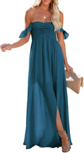 Smocked Off The Shoulder Maxi Dress - Flowy Beach Sundress