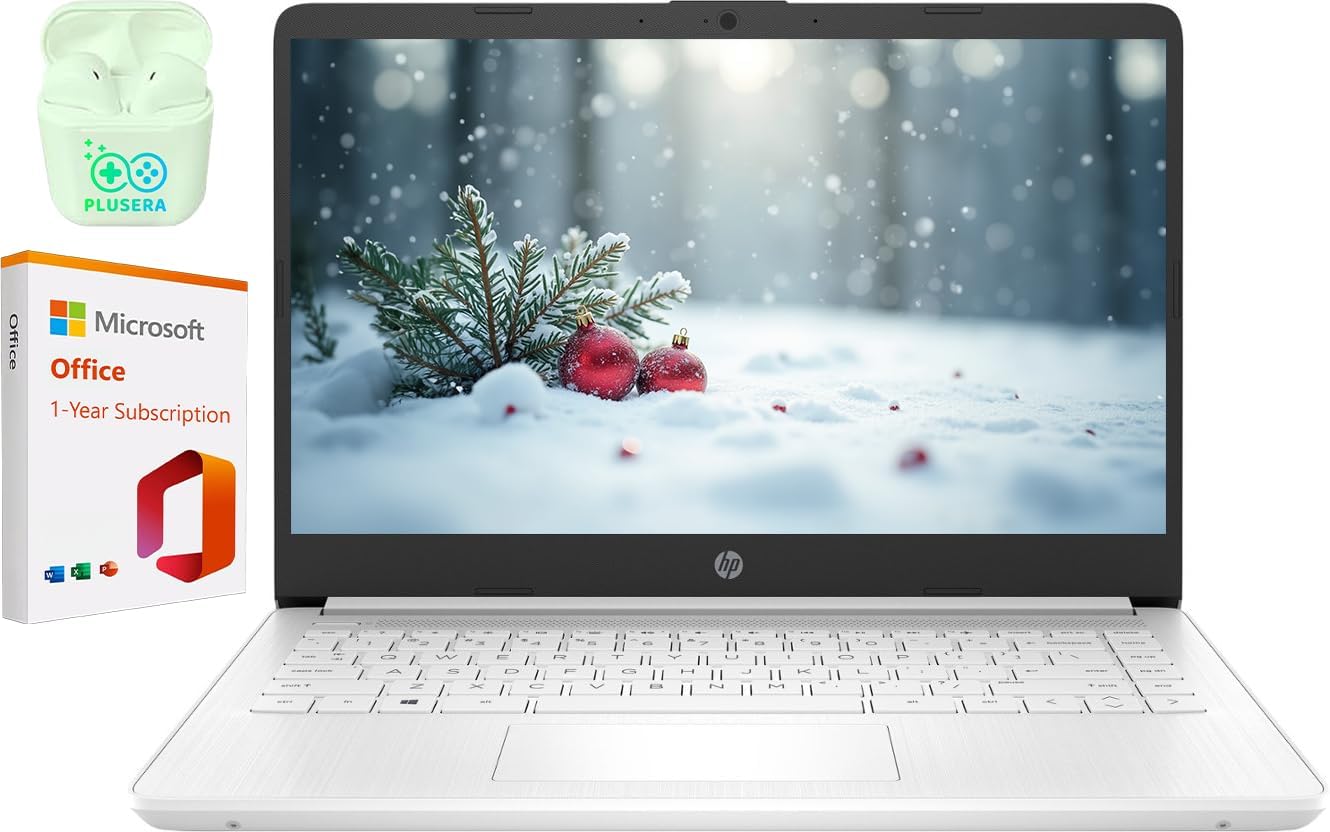 HP 14 Business Laptop w/16GB RAM - Intel Quad-Core N4120 - Windows 11 + Office 365