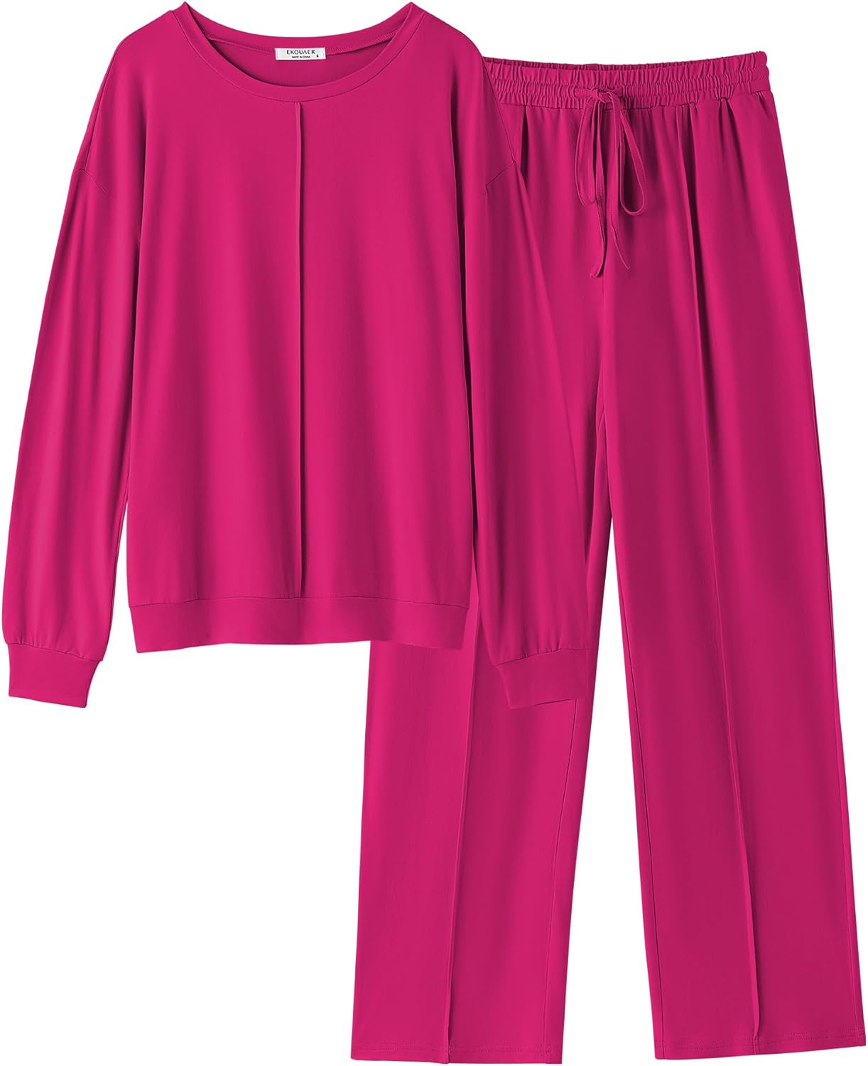 Ekouaer Pajama Sets for Women: Cozy 2 Piece Lounge Set
