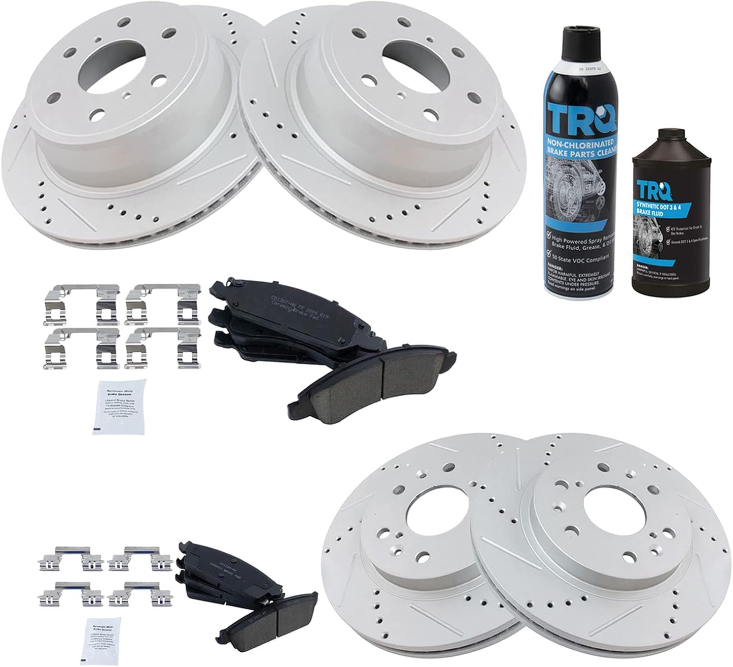 TRQ Premium G-Coated Brake Pad & Rotor Kit for Cadillac & GMC