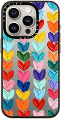 Clear Polka Daub Hearts iPhone 15 Pro Case - Slim 4 ft Protection