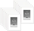 8x10 Picture Frame with 5x7 Removable Mat - White, 12 Pack