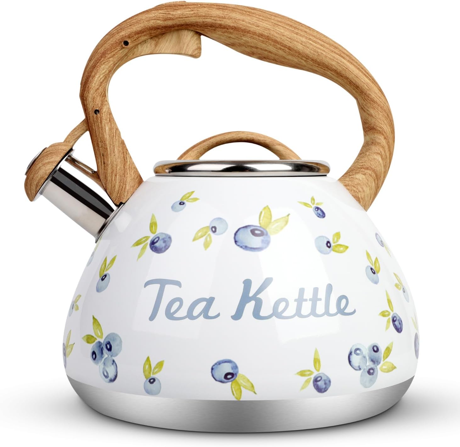 Toptier Whistling Tea Kettle with Unique Blueberry Design
