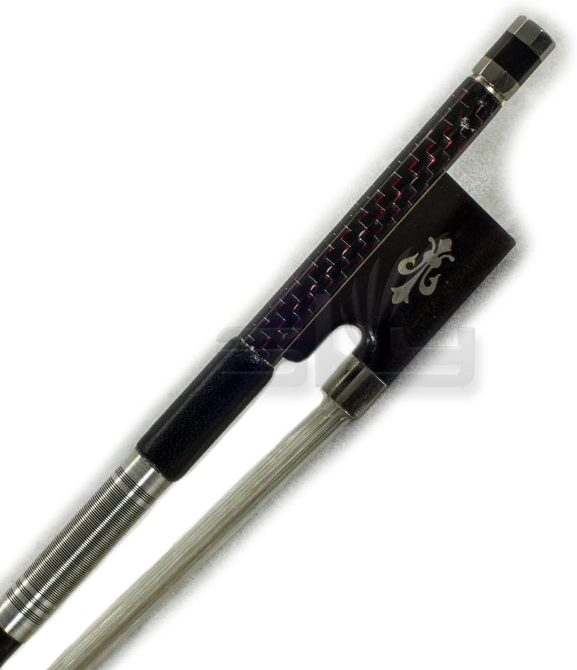 PAITITI 4/4 Violin Bow with Silver Inlaid Patterned Design