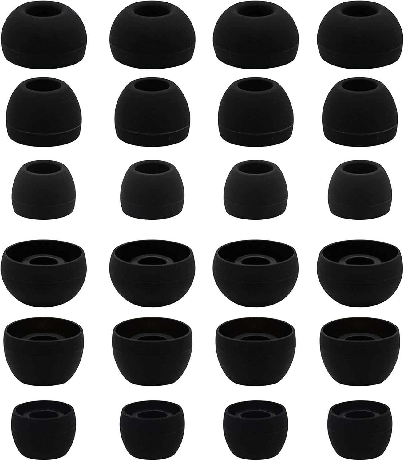 12 Pairs Silicone Earbud Tips for Skullcandy Sesh Evo, S/M/L Black