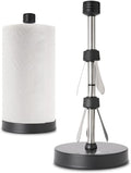 Stainless Steel Black Paper Towel Holder - One-Handed Tear-Off Ease