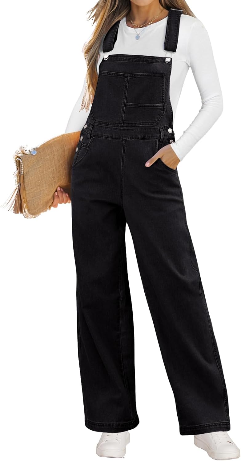 Vetinee Jean Overalls for Women: Stylish Loose Fit Denim Jumpsuit
