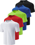 Mens Active Quick Dry Crew Neck T Shirts 5 Pack - Workout