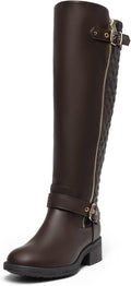 DREAM PAIRS Women's Knee-High Riding Boots - Comfortable Chunky Heel