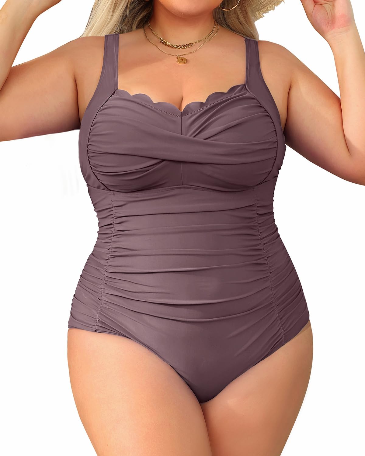 Aqua Eve Womens Plus Size One Piece Swimsuit for Comfort