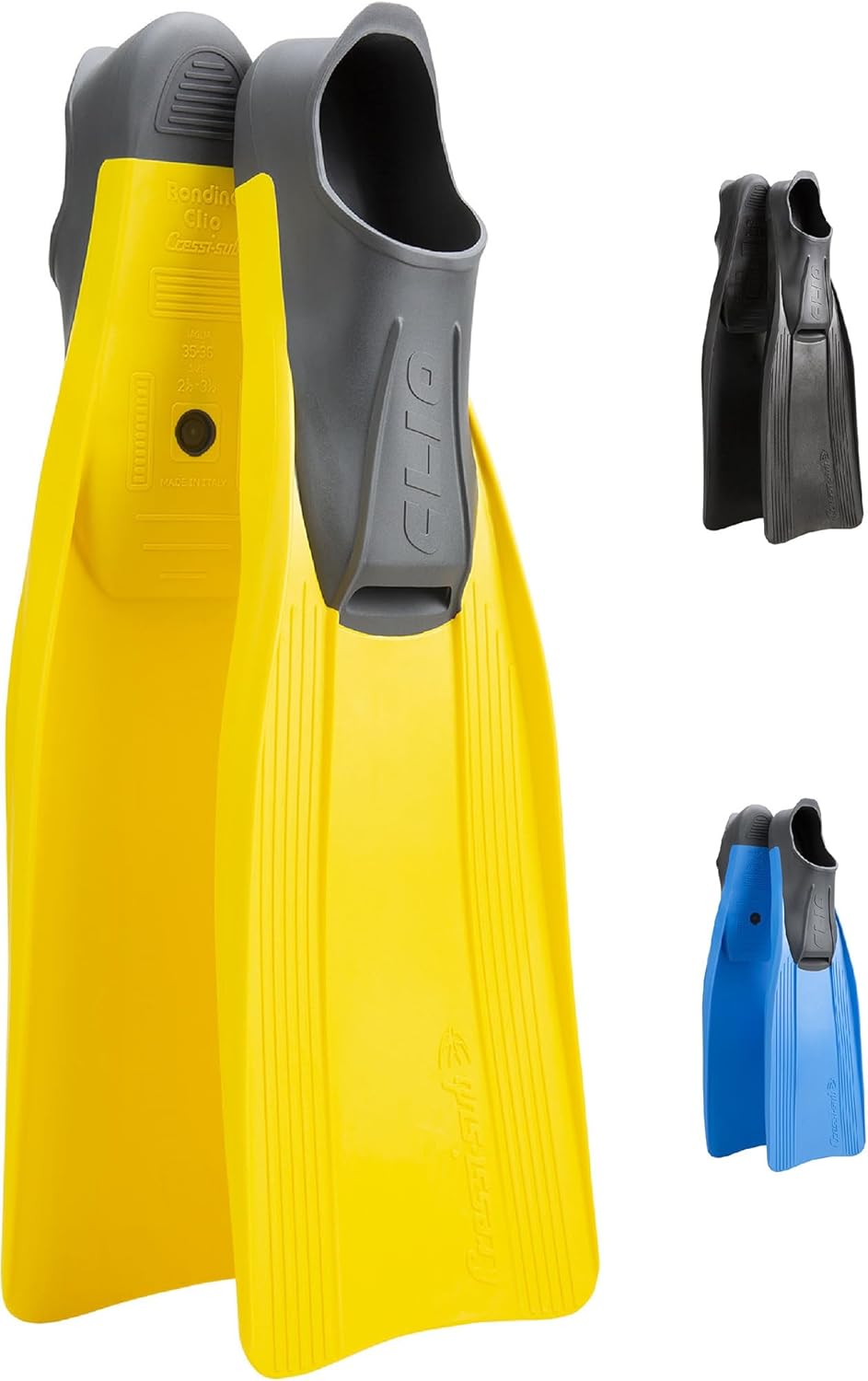 Cressi Clio Full Foot Pocket Fins for Snorkeling and Diving
