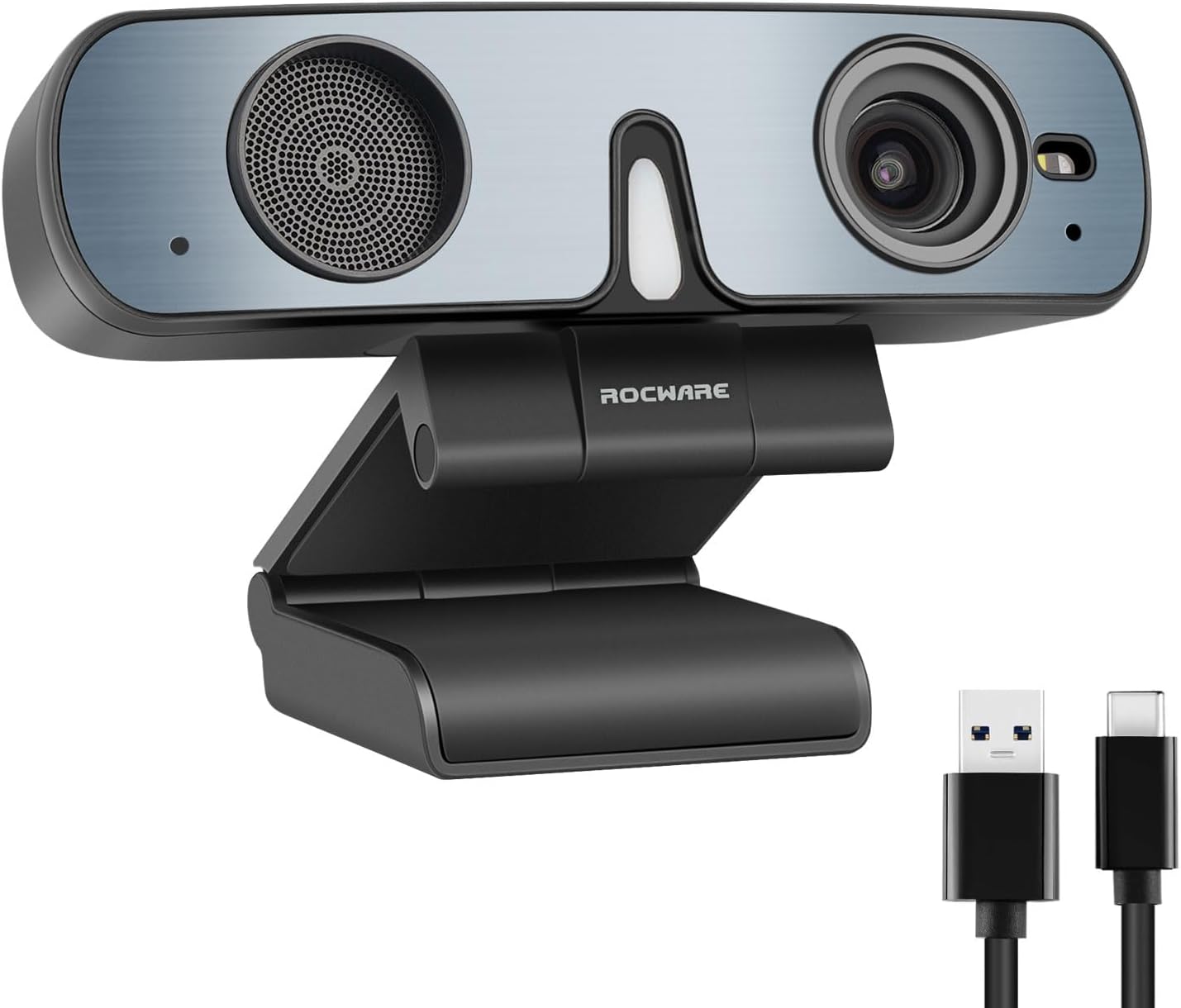 ROCWARE RC28 Webcam with Dual Mics for Streaming & Meetings