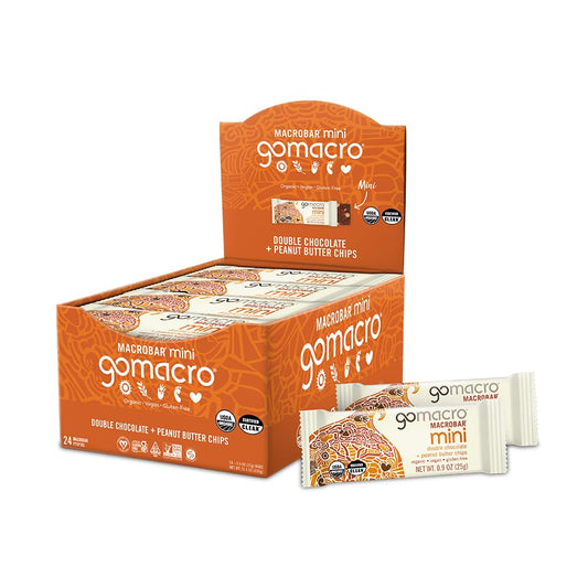 GoMacro MacroBar Mini Organic Vegan Snack Bars - Double Chocolate
