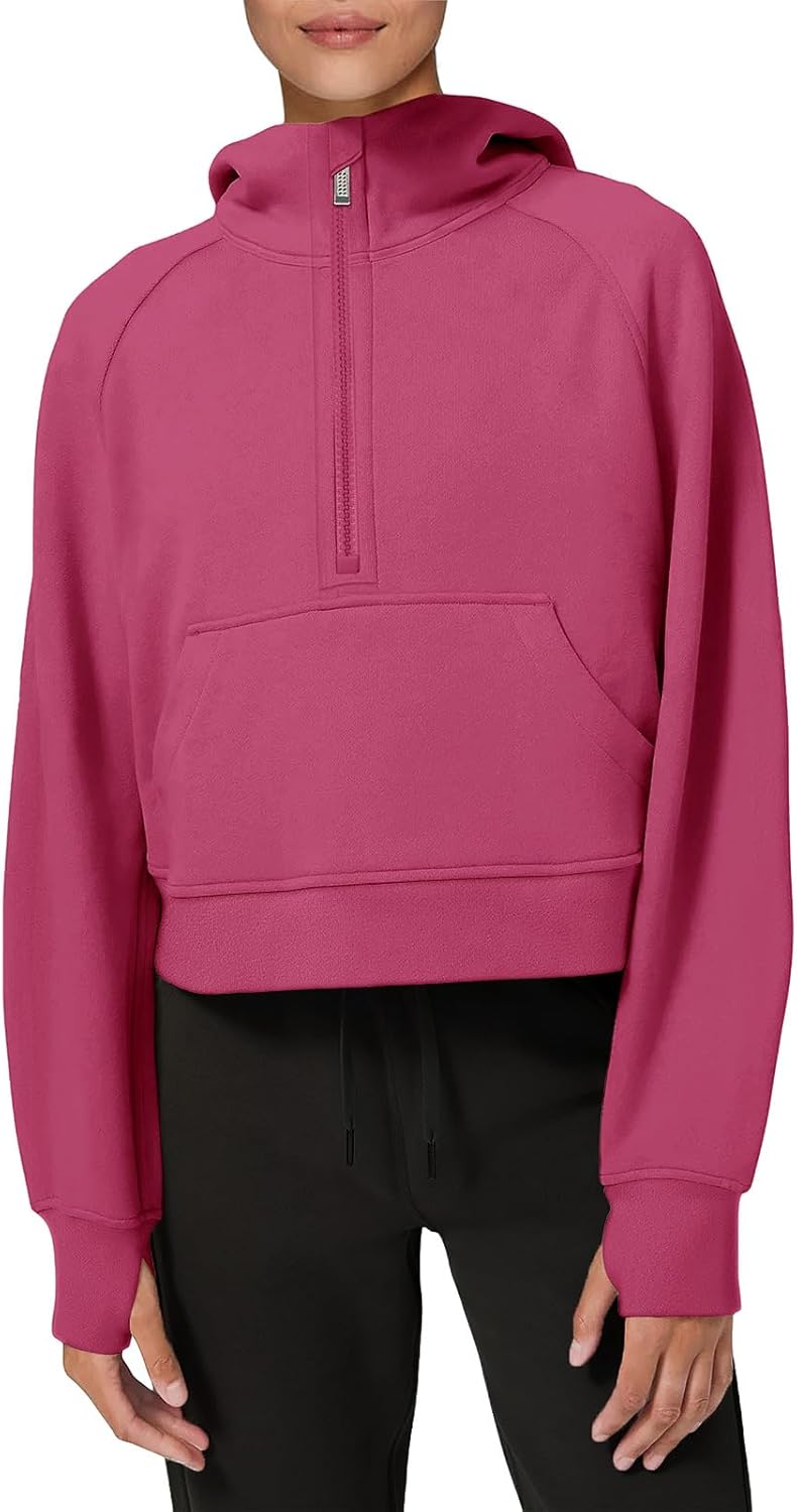 LASLULU Womens Hoodies Fleece Lined Pullover with Thumb Hole