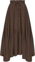 Stunning Scarlet Darkness Maxi Skirt for Women with High Waist Fit