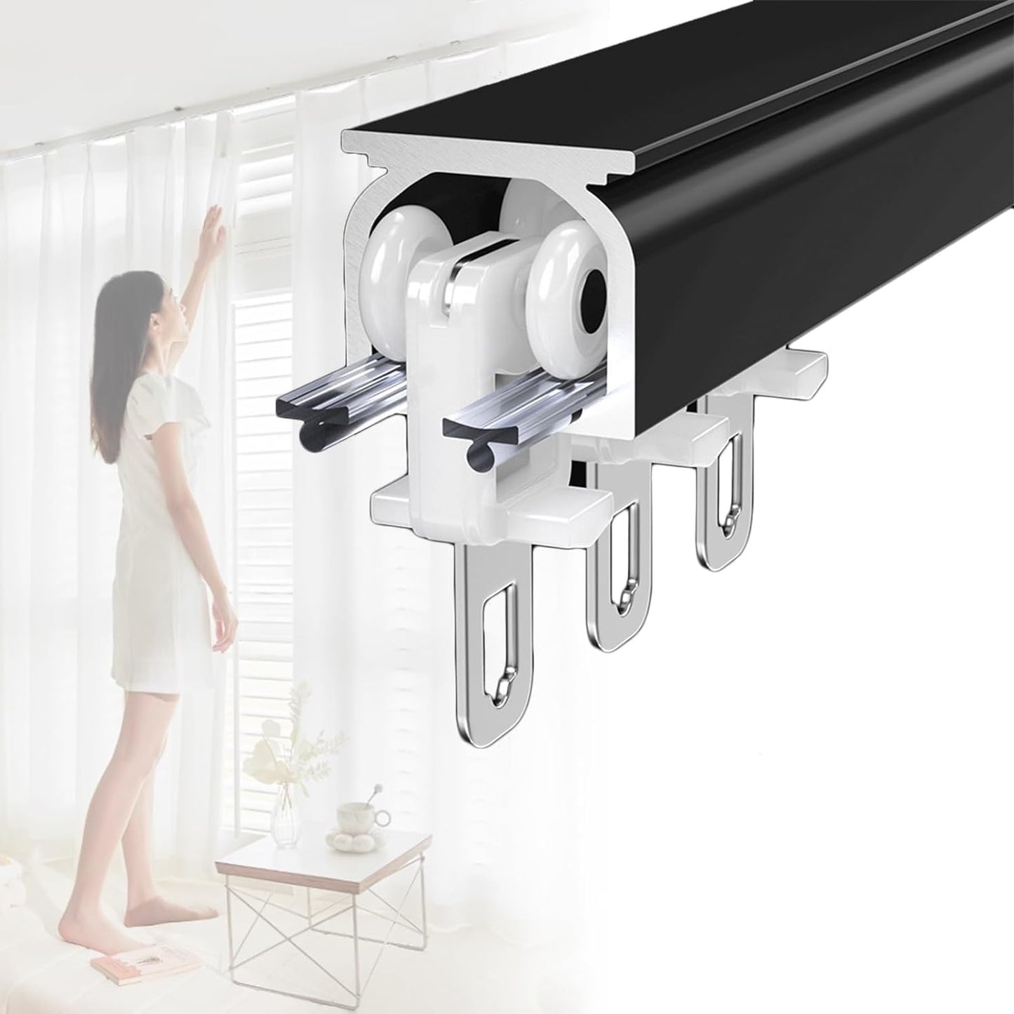 Silent Heavy Duty Curtain Track - Versatile Cuttable Rail