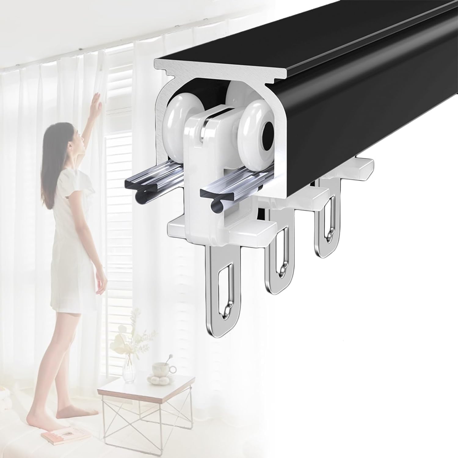 Silent Heavy Duty Curtain Track - Versatile Cuttable Rail
