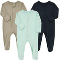 Aablexema Baby Zipper Pajamas Bamboo Rayon - Soft Footed Onesies