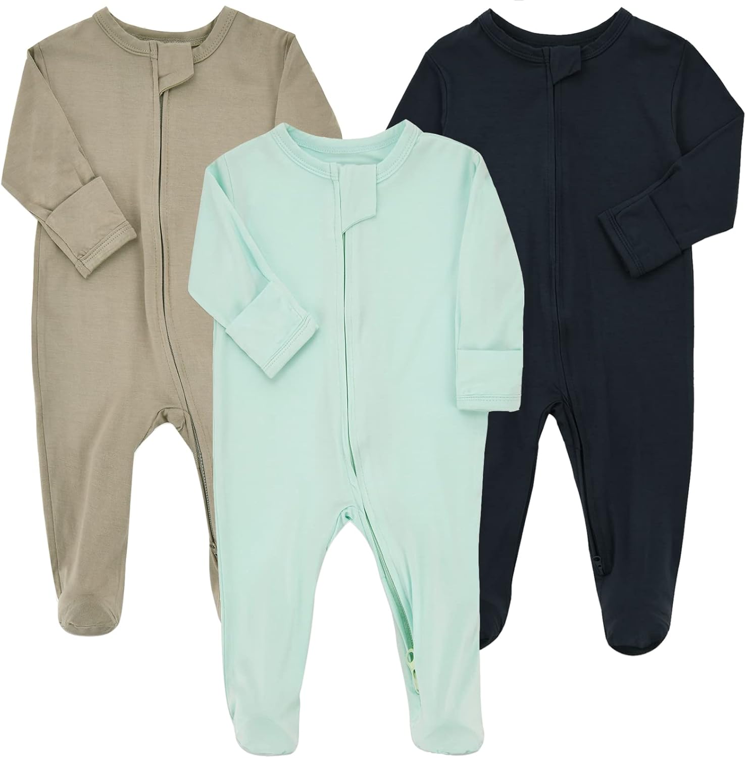 Aablexema Baby Zipper Pajamas Bamboo Rayon for Cozy Sleep
