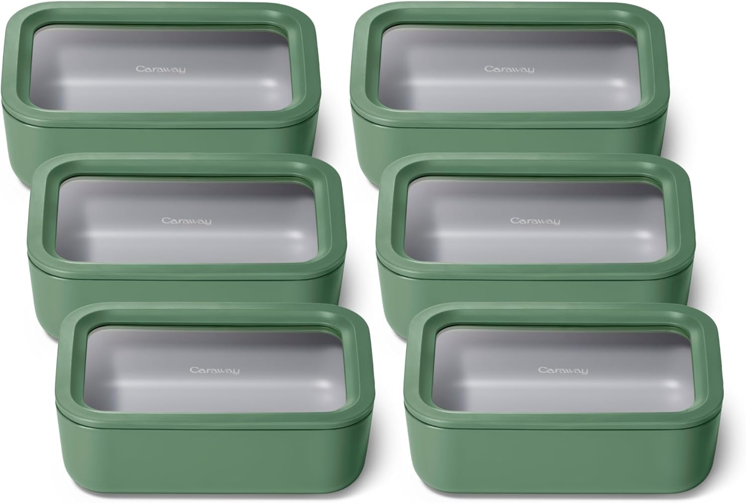Caraway 6pc Glass Food Storage Set - Non Toxic & Stylish Design