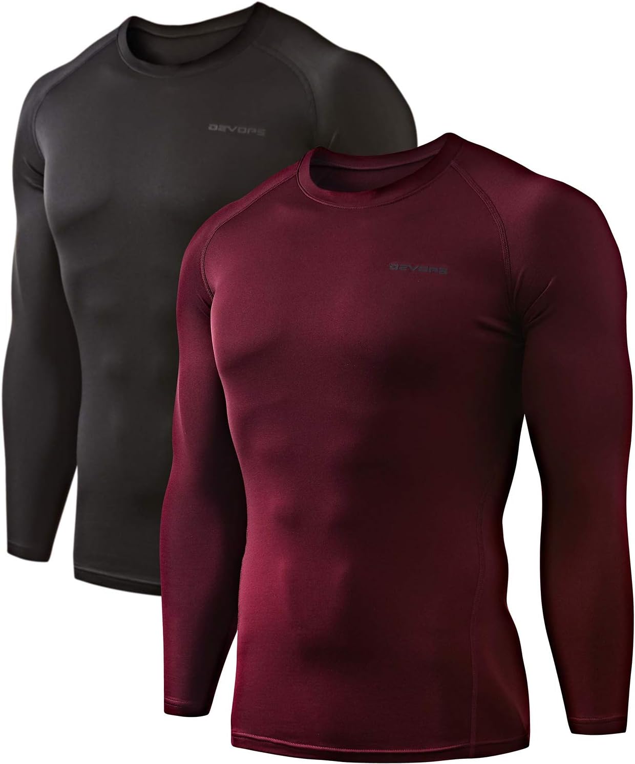 DEVOPS Men's Thermal Long Sleeve Compression Shirts for Comfort