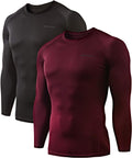 DEVOPS 2 Pack Men's Thermal Long Sleeve Compression Shirts - Warm 10%