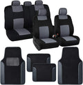 BDK PolyPro Black/Gray Car Seat Covers Full Set - Durable Interior