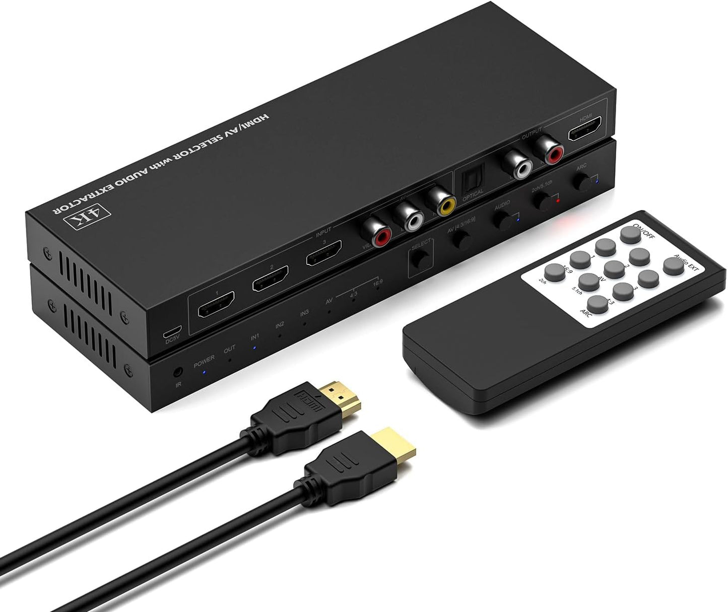 Y.D.F 3 Way HDMI Selector Converter with Audio Extractor