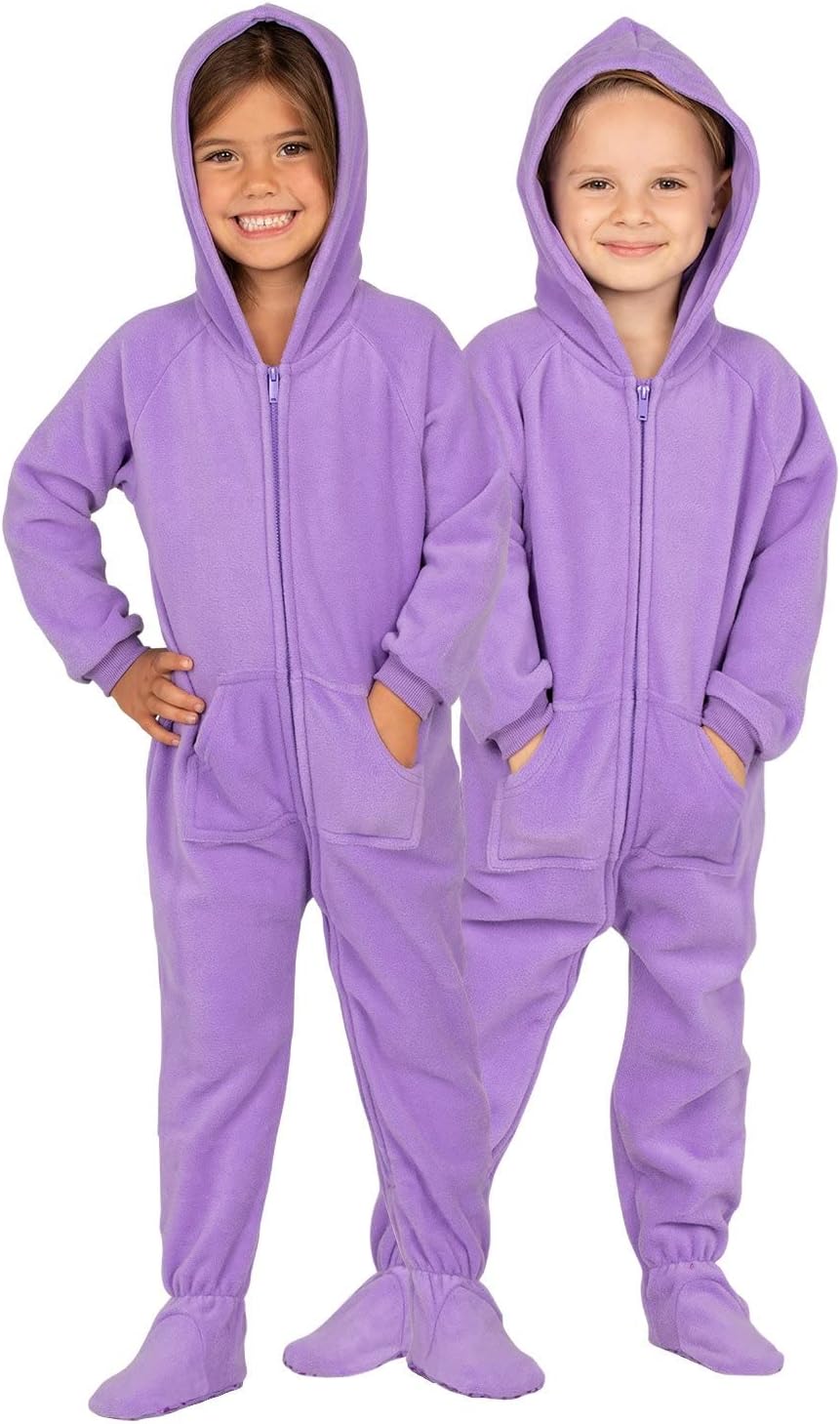Footed Pajamas Toddler Fleece Hoodie One Pieces for Kids