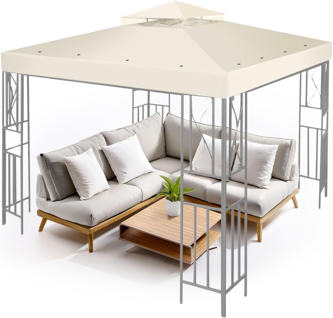 Flexzion Gazebo Cover Replacement Canopy Top for Outdoor Use