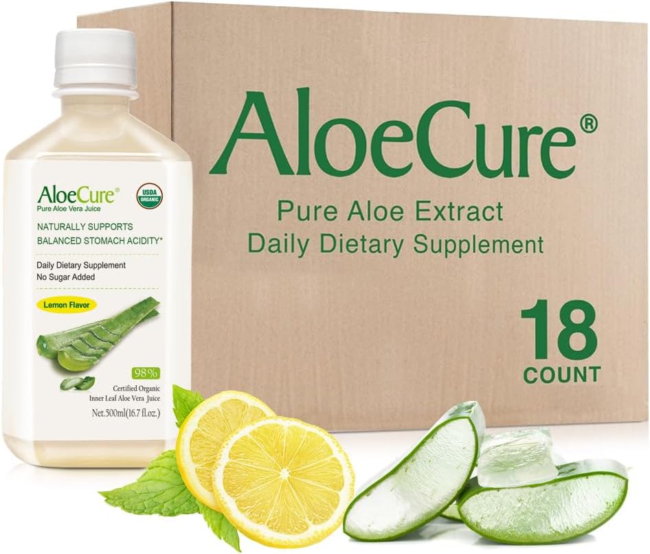 AloeCure Organic Aloe Vera Juice for Digestive Health Support
