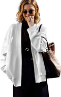 Oversized Womens Open Front Pocket Cardigan - Lightweight Layer